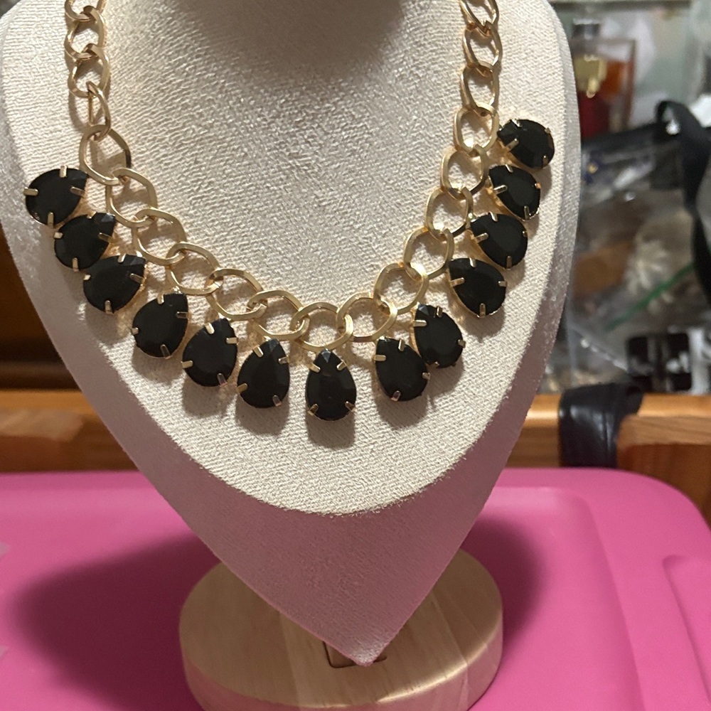 Elegant Gold and Black Necklace